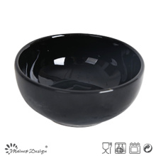 Shiny Black Stoneware Ceramic Bowl